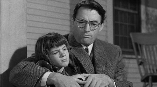 Atticus Finch talks to Scout